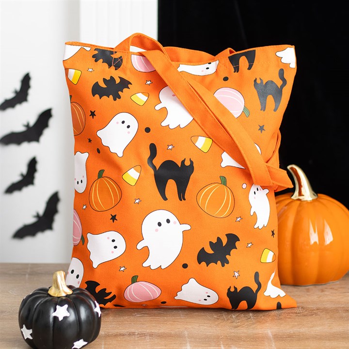 Tote Bag Orange Fantôme 'Sweet & Spooky' Something Different Wholesale