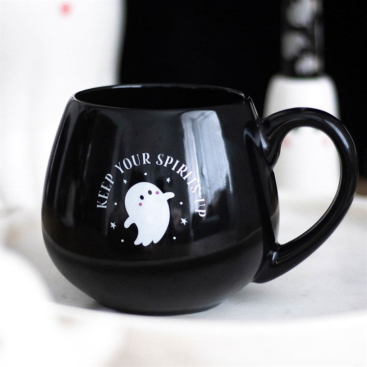 Tasse Ronde Noire Fantôme 'Keep Your Spirits Up' Something Different Wholesale