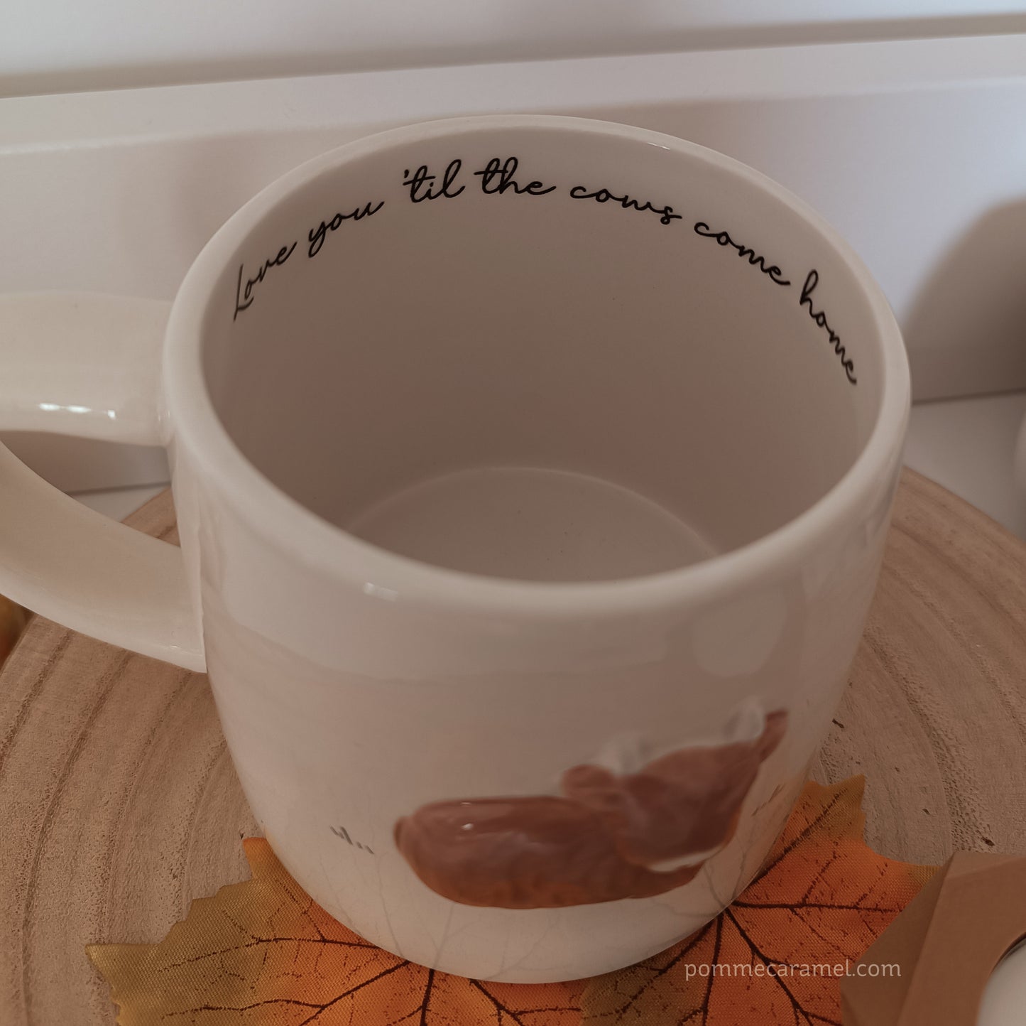 Mug Vache Highland et Bougeoir Effet Bois CGB Giftware