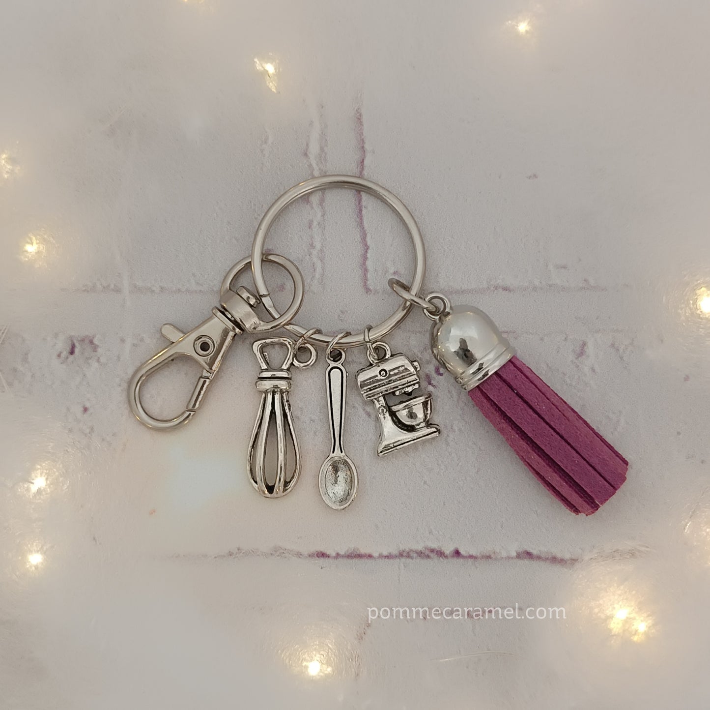 Porte Clés Breloques - Argent Antique - Pâtisserie Couleurs Halloween