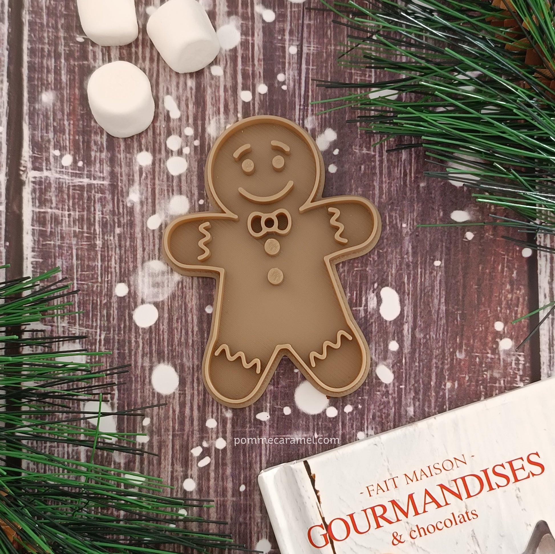 Emporte-Pièce Tampon Bonhomme Pain d'Épices Garçon Pomme Caramel