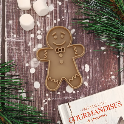 Emporte-Pièce Tampon Bonhomme Pain d'Épices Garçon Pomme Caramel