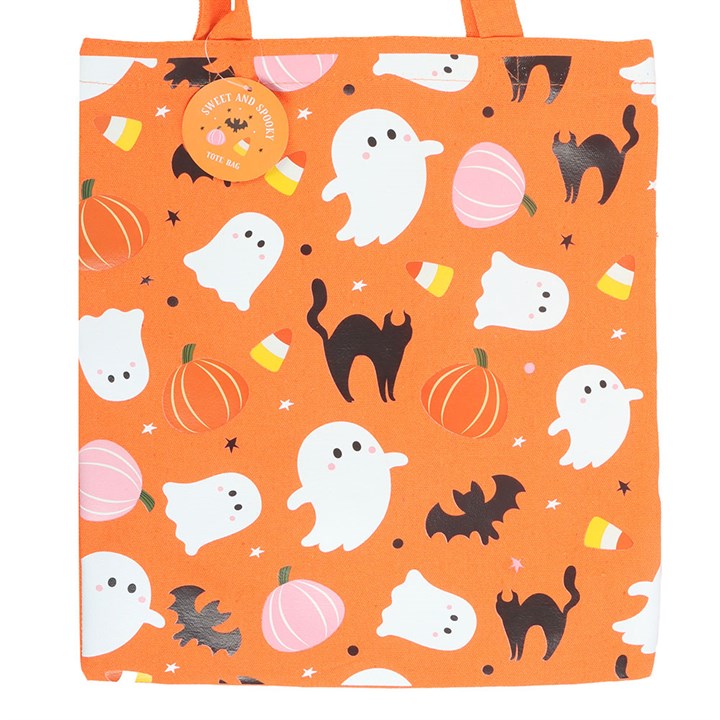 Tote Bag Orange Fantôme 'Sweet & Spooky' Something Different Wholesale