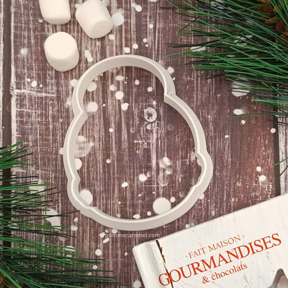 Emporte-Pièce Tampon Mère Noël Blanc Perle Pomme Caramel