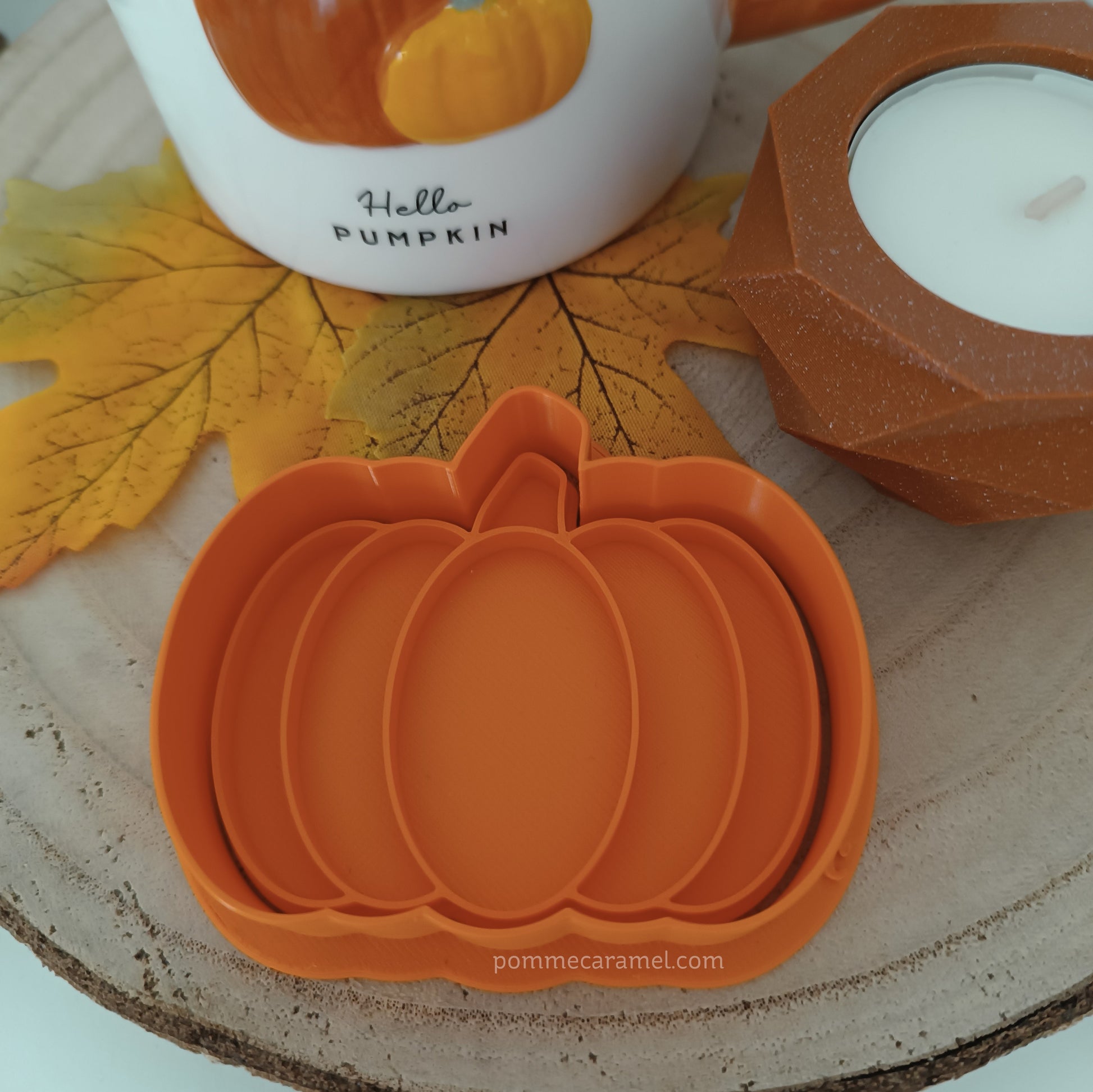 Mug citrouille Hello Pumpkin - Emporte-Pièce Tampon Citrouille Orange - Bougeoir Orange pailleté CGB Giftware
