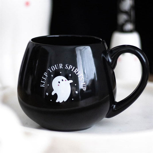 Tasse Ronde Noire Fantôme 'Keep Your Spirits Up' Something Different Wholesale