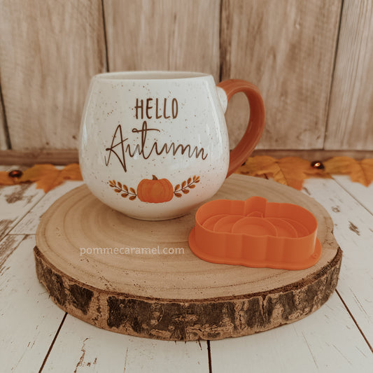 Mug Hello Autumn et Emporte-Pièce Tampon Citrouille Orange