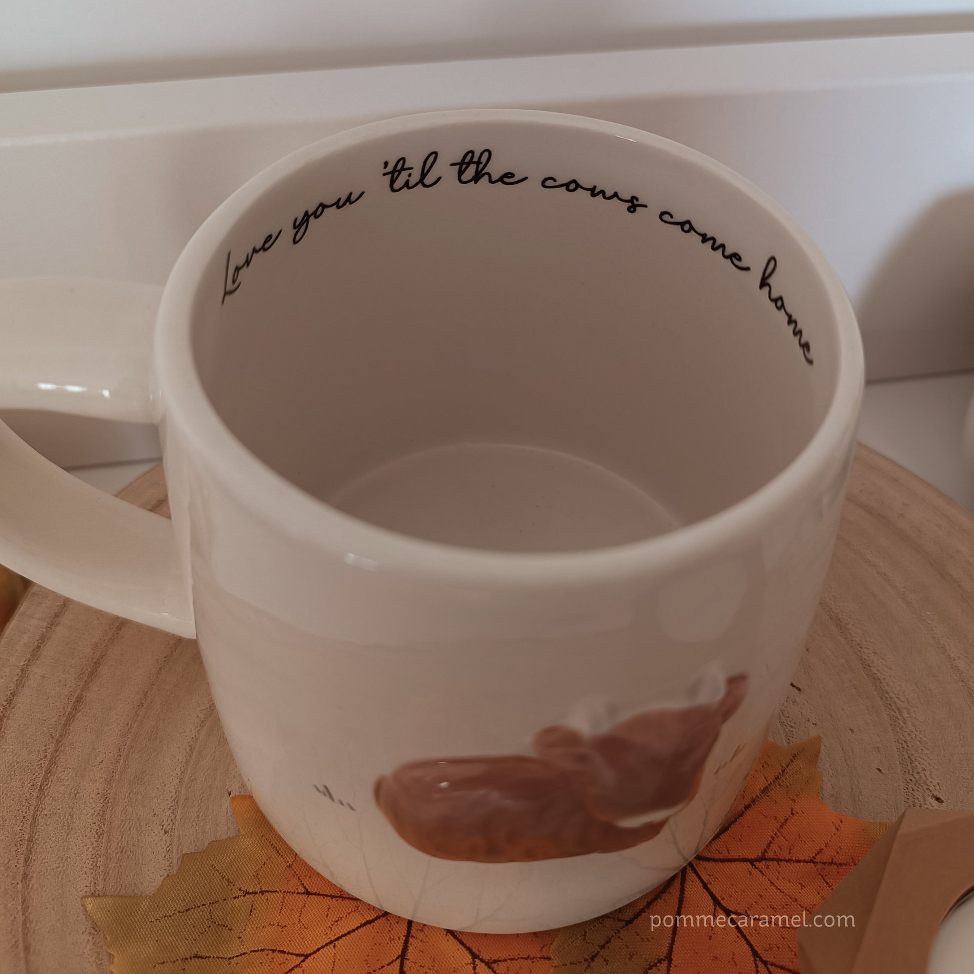 Mug Vache Highland et Bougeoir Effet Bois CGB Giftware