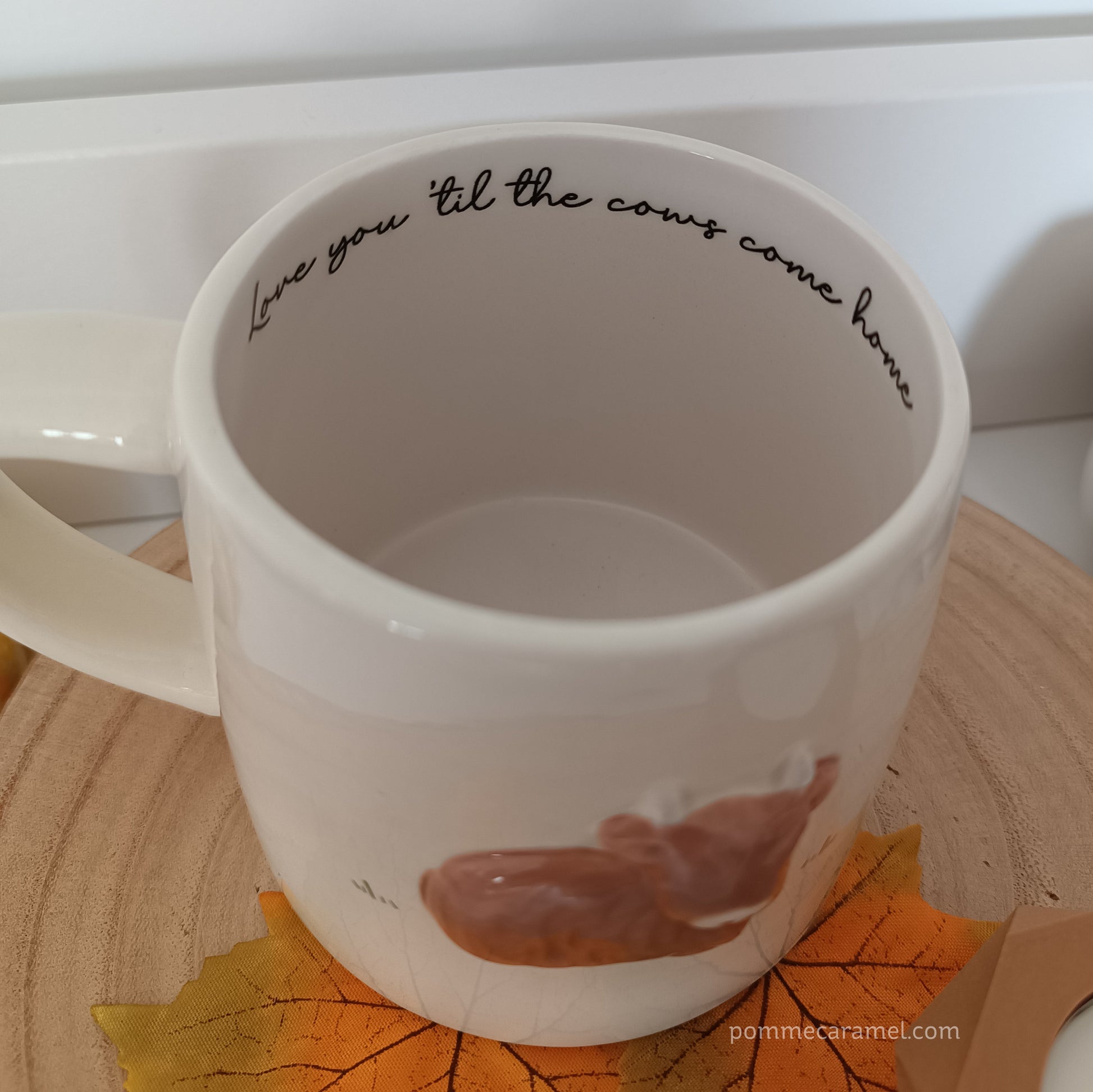 Mug Vache Highland et Bougeoir Effet Bois CGB Giftware