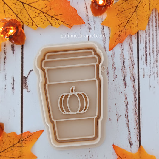 Emporte-Pièce Tampon Mug Citrouille Beige Pomme Caramel