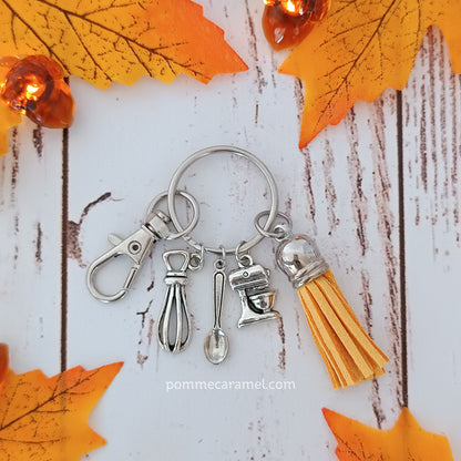 Porte Clés Breloques - Argent Antique - Pâtisserie Couleurs Automne