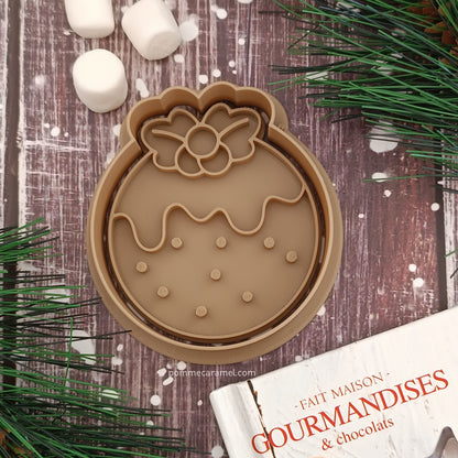 Emporte-Pièce Tampon Pudding de Noël Pomme Caramel