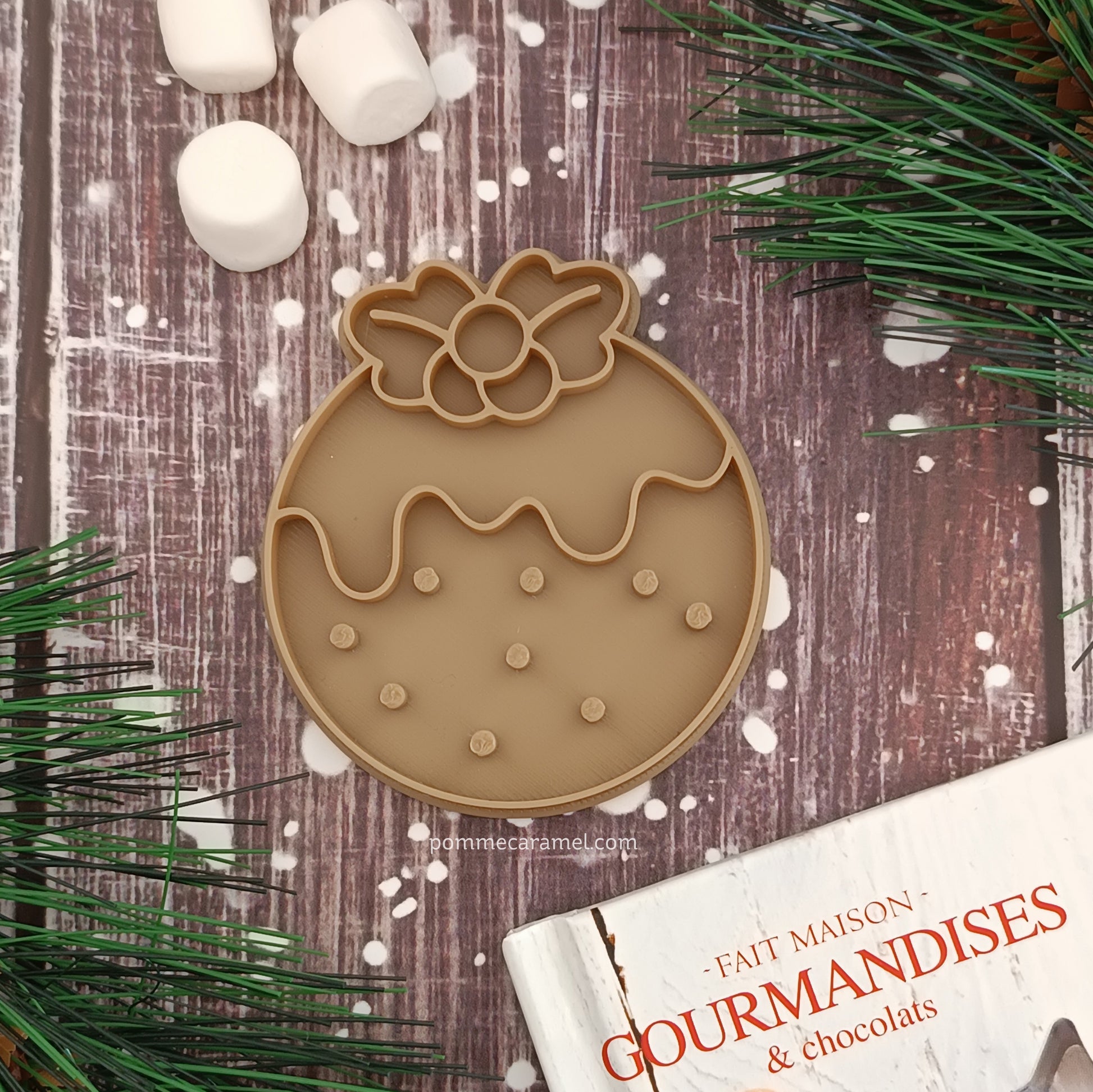 Emporte-Pièce Tampon Pudding de Noël Pomme Caramel