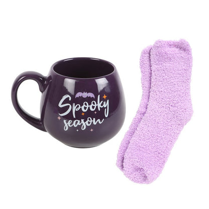 Tasse Ronde Mauve et Chaussettes Violettes 'Spooky Season' Something Different Wholesale